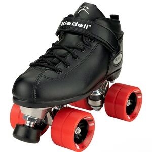 Riedell Black Roller Skates Quads Speed Skates size 7